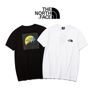 เสื้อวันพีช เสื้อผู้ชายเท่ THE NORTH FACE เสื้อยืดแขนสั้นพิมพ์ลายดวงจันทร์ เสื้อเบลาส์ เสื้อสาวอวบ