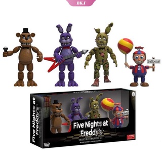 ฟิกเกอร์ตุ๊กตาหมี FNAF At Five Nights Breach Bonnie Foxy Fazbear ของเล่นสําหรับเด็ก 4 ชิ้น ต่อชุด