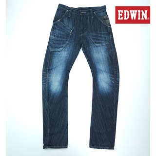 ยีนส์ Edwin E-Function Slim เอว 32 สีเข้ม ผ้าด้าน ขากระบอกเล็ก