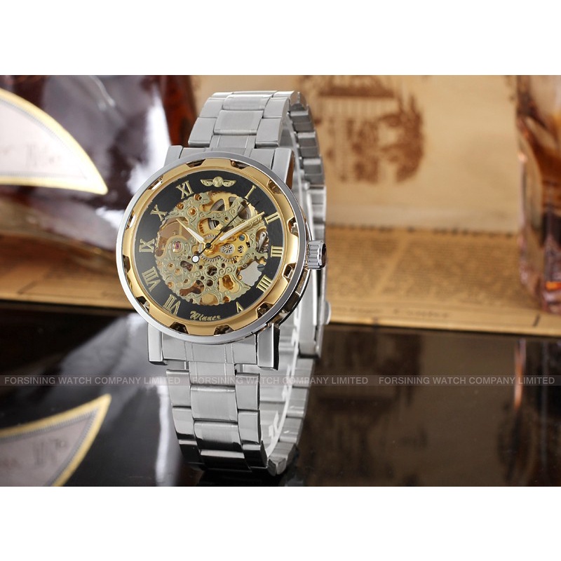 ✑◇โรงงานนาฬิกา T-WINNER ผู้ชนะ Hollow Men s Automatic Mechanical นาฬิกาผู้ชาย Automatic Mechanical W