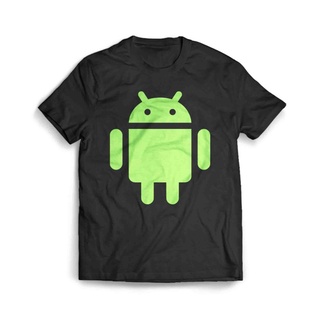 เสื้อผ้าผชเสื้อยืด พิมพ์ลายโลโก้ AndroidS-5XL