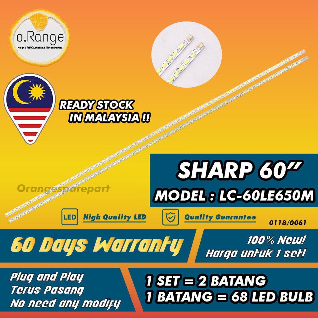 BACKLIGHT LC-60LE650M LC-60LE640X / (โคมไฟทีวี) SHARP 60" INCH LED TV LC60LE650M 60LE650 LC60LE650 M