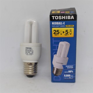 หลอดประหยัดไฟ Toshiba 5 วัตต์ แสงสีขาว Daylight