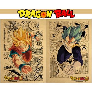 โปสเตอร์กระดาษคราฟท์ลายการ์ตูน Dragon Ball Spuer ขนาด 50x35 ซม