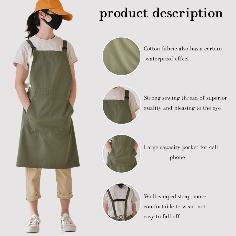 🚚 จัดส่งจากกรุงเทพฯ 🚚ผ้ากันเปื้อน ผ้าฝ้ายแท้ กันน้ํา ทรงหลวม สไตล์เกาหลี และญี่ปุ่น สําหรับบริกร ร้านอาหาร - รูปที่ 7