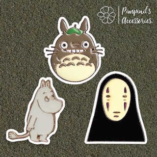 ʕ •ᴥ•ʔ ✿ พร้อมส่ง : ข็มกลัดเซ็ทมูมิน,โตโตโร่และโนเฟส | Moomin, Totoro &amp; No Face - Studio Ghibli Enamel Brooch Pin Set.