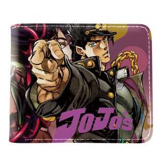 กระเป๋าสตางค์ลําลอง หนัง Pu ลายการ์ตูน JoJos Bizarre Adventure Kujo Jotaro เหมาะกับของขวัญ สําหรับเด็กผู้ชาย และเด็กผู้หญิง