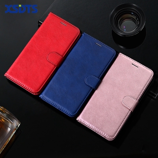 เคสโทรศัพท์มือถือแบบหนังฝาเปิด - ปิดสีพื้นสําหรับ Samsung