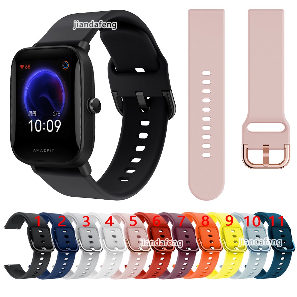 สายนาฬิกาข้อมือซิลิโคน ปุ่มสีเดียว สําหรับ Huami Amazfit Bip U Pro pop