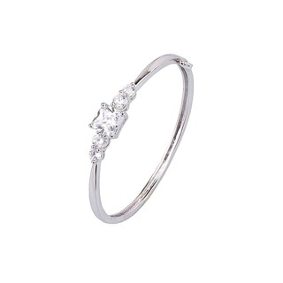 TANITTgems กำไลข้อมือทองคำขาวฝังเพชร Princess Cut