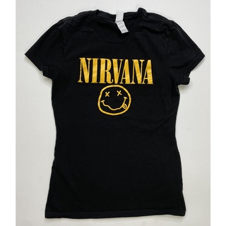 เสื้อยืดผ้าฝ้ายพิมพ์ลายแฟชั่น เสื้อยืด ลาย Nirvana