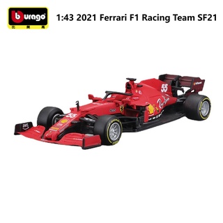 โมเดลรถยนต์ Ferrari SF21 Bburago Diecast 1:43 F1 1 ของเล่นสําหรับเด็ก 2021