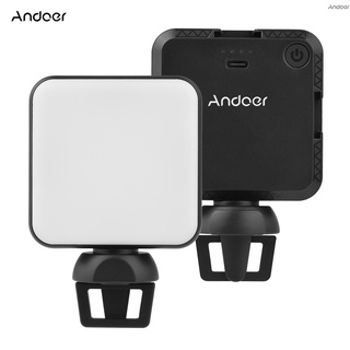 Andoer W36 ไฟวิดีโอ LED ขนาดเล็ก แบบพกพา พร้อมอุณหภูมิสี 5600K ปรับความสว่างได้ 3 เมาท์โคลด์ชู สําหรับไลฟ์สตรีม ถ่ายวิดีโอ ประชุมทางวิดีโอ