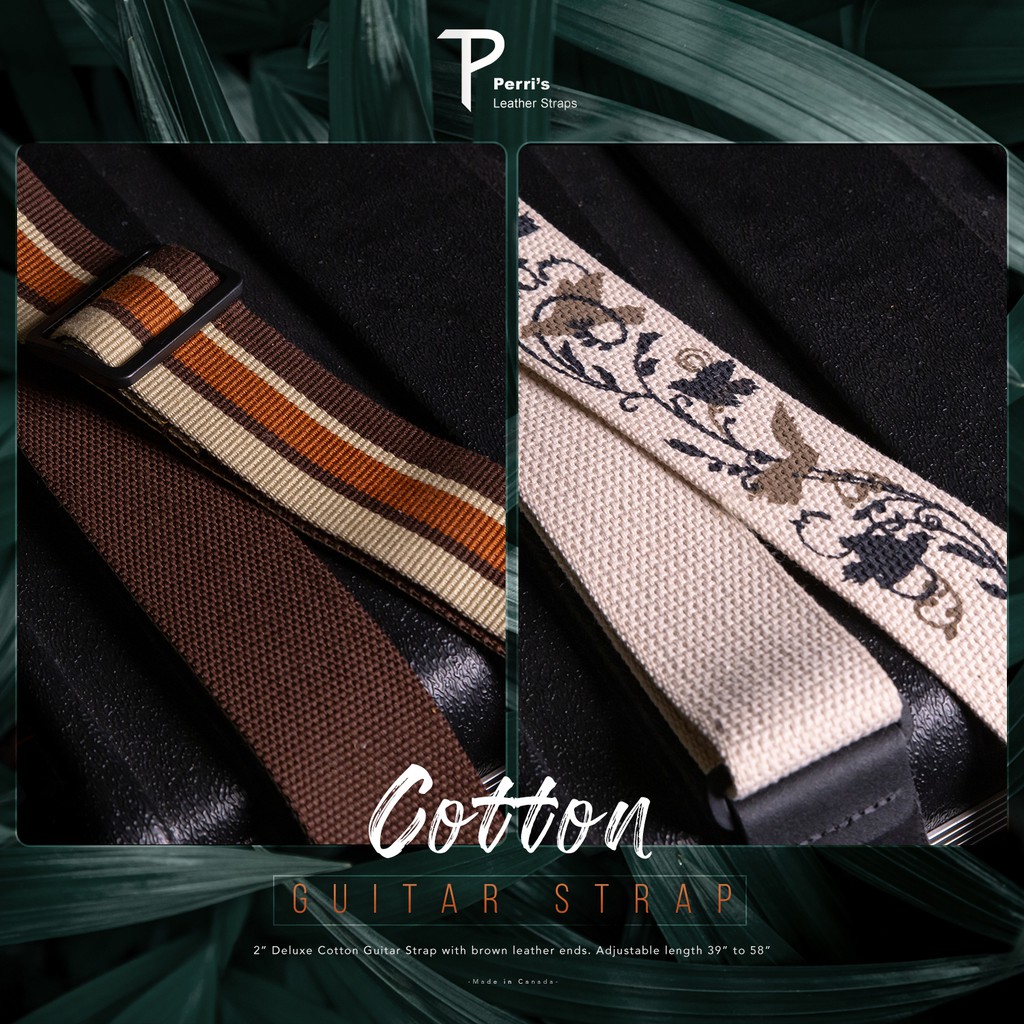 Perri's "Deluxe Cotton" Strap I สายสะพายกีตาร์ผ้าฝ้าย (Made in Canada)