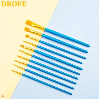 DROFE แปรงไนล่อน Gouache พู่กันสีน้ำอะคริลิค สำหรับเพ้นท์ตามจำนวน (แพ็ค 10 ชิ้น/แพ็ค 6)