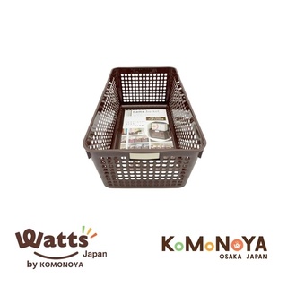 Komonoya ตะกร้าใส่ของทรงกว้าง น้ำตาล