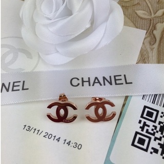 ตุ้มหู ต่างหูChanel Stainlessแท้ เครื่องประดับ งานสวย