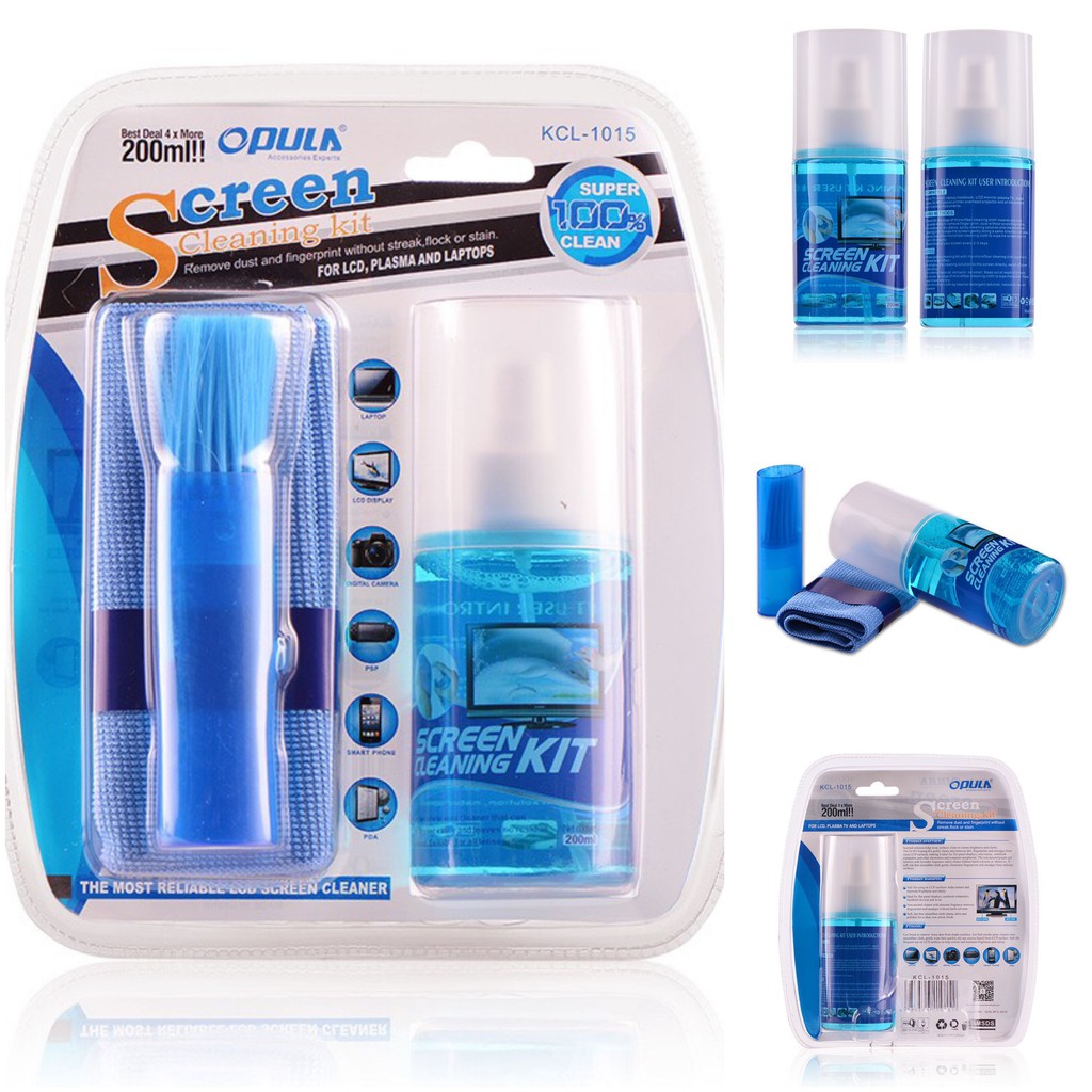 OPULA KCL-1015 ชุดทำความสะอาด หน้าจอ คอมพิวเตอร์โน้ตบุ๊ค/กล้อง/มือถือ ขนาด200ml(พร้อมส่ง)