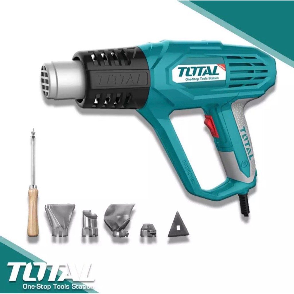 Total เครื่องเป่าลมร้อน 2000 วัตต์ ( พร้อมหัวเปลี่ยนกำหนดทิศทางลม ) รุ่น TB1206 (Heat Gun) เครื่องเป