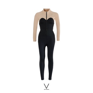 V ACTIVEWEAR SS2022/1 BUNNY JUMPSUIT ชุดว่ายน้ำ จั๊มสูทแขนยาวขายาว มีฟองน้ำในตัวผ้าหนา กัน UV UPF 50+