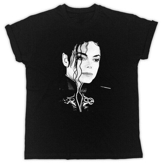 เสื้อยืดแขนสั้นลําลอง พิมพ์ลาย Michael Jackson Face สีดํา สไตล์วินเทจ แฟชั่นฤดูร้อน สําหรับผู้ชาย และผู้หญิง