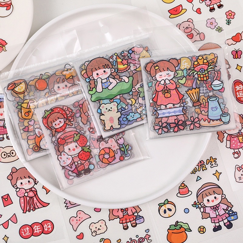 พร้อมส่งจากไทย สติ๊กเกอร์ไดคัท สติ๊กเกอร์ตกแต่ง แบบ DIY 1 แพ๊ค มี 25 แผ่น