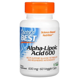 ALA อัลฟ่า ไลโปอิก  Alpha Lipoic Acid  600 mg, 60 Veg Capsules , Doctors Best