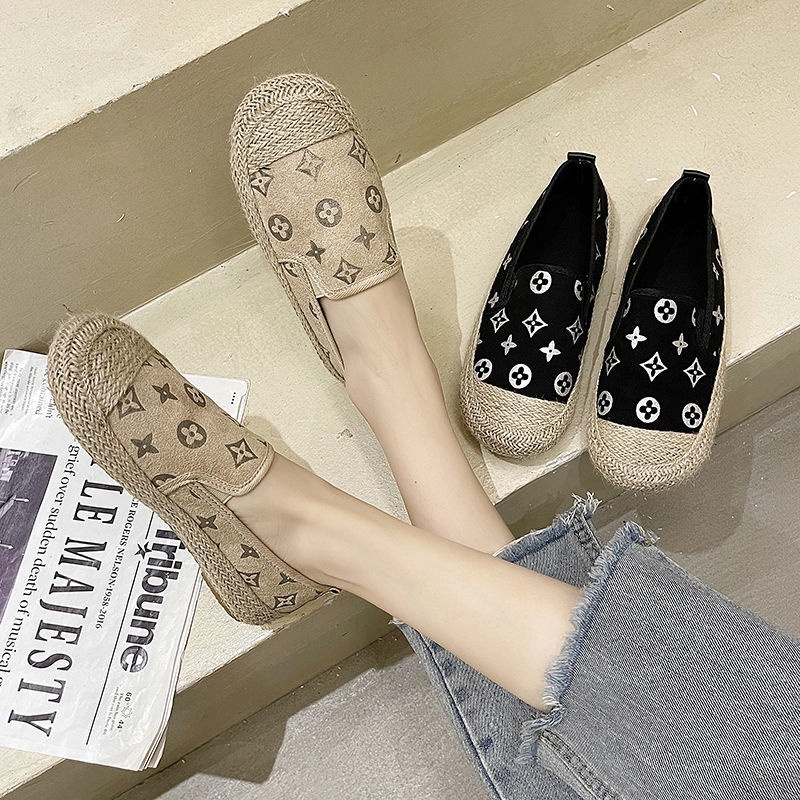 รองเท้าชาวประมง แฟชั่นเกาหลี รองเท้าทรงสลิปออน ลวดลายสวยงาม สวมใส่สบาย