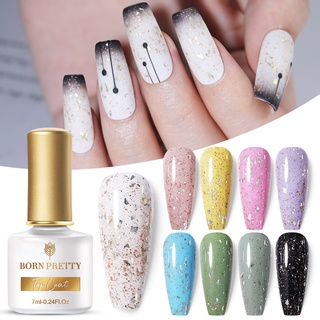 Born PRETTY น้ํายาทาเล็บเจล กลิตเตอร์ กึ่งถาวร สีโรสโกลด์