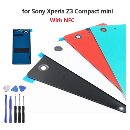 ฝาครอบแบตเตอรี่สําหรับ Sony Xperia Z3 Compact Mini ฝาครอบด้านหลังพร้อม NFC Flex Cable