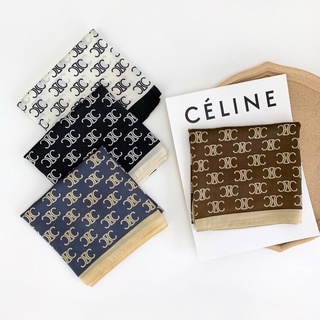 (พร้อมส่ง ส้ม1) Clein* ผ้าพันคอ ลายปริ้น