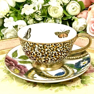 Spode Creatures of Curiosity Leopard Print Coupe Teacup ชุดถ้วยชา ลายเสือ