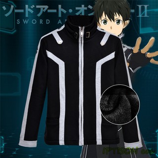 เสื้อยืดลายการ์ตูนอนิเมะ Sword Art Online Kirito Cosplay Fleece