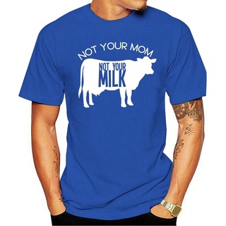 พิมพ์ลายวินเทจใหม่ เสื้อยืดลําลอง แขนสั้น คอกลม ลายการ์ตูนวัว Not Your Mom Not Your Milk Cow Silhouette สําหรับผู้ชาย Of