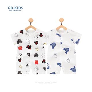 Spot Ins Hot Sale Short Sleeve Cotton Thin Mickey BABY BODYSUIT Creeper Cartoon Mickey Childrens Fart Coat BODYSUIT