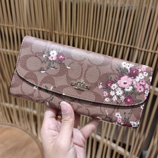 COACH SLIM ENVELOPE WALLET IN SIGNATURE CANVAS WITH FLORAL BUNDLE PRINT