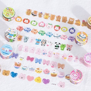 Masking Tape เทปไดคัท วาชิเทป Sticker Tape ลายน่ารัก 1 ม้วน= 100 ชิ้น  (พร้อมส่ง!!)