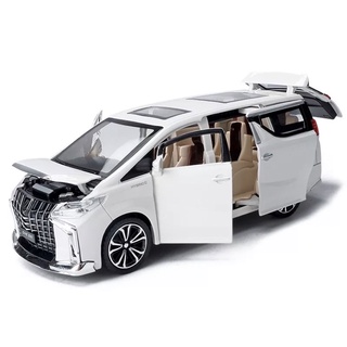 โมเดลรถเหล็ก Toyota alphard diecast สเกล1:24 มีเสียงและมีไฟรายละเอียดสวยทั้งภายนอกและภายในเป็นงานโมเดลสำหรับตั้งโชว์