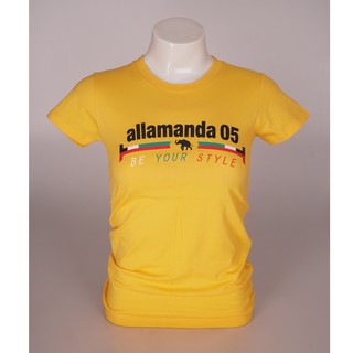 E02 เสื้อยืด Allamanda คอกลมผ้าสีลายสกรีน