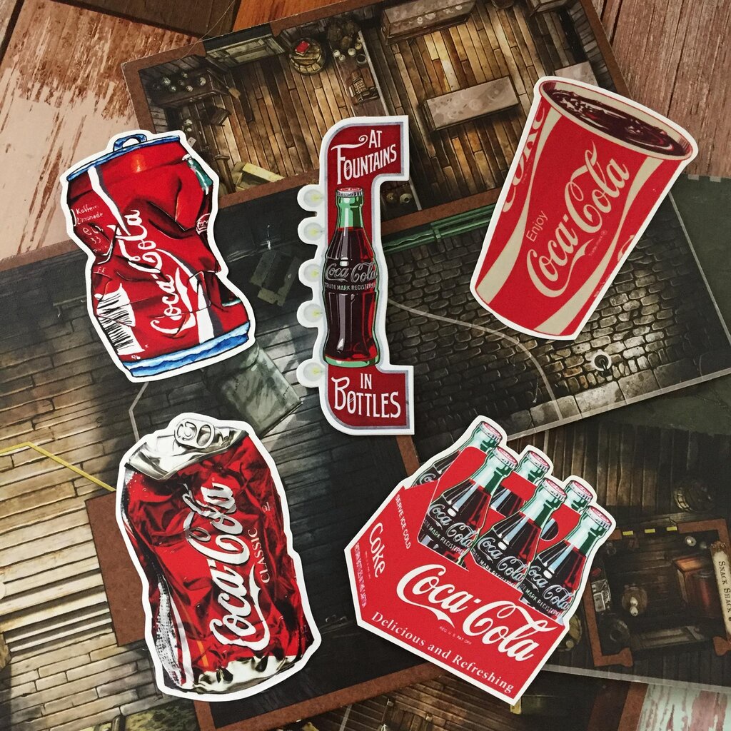 โค้ก Coca Cola สติกเกอร์ เคลือบกันน้ำ ลายแนวๆ ไดคัท ติดกระเป๋าเดินทาง โน้ตบุ๊ค เคสโทรศัพท์ กระบอกน้ำ Waterproof Decal...