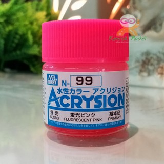 สีสูตรน้ำ Acrysion N99 FLUORESCENT PINK (Gloss) 10ml