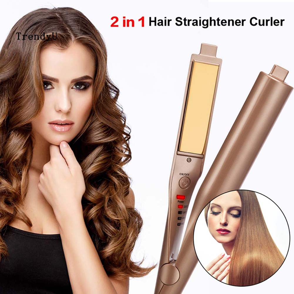 Tdu Pro Fast Heating 2 In 1 Wet Dry Hair Straightener Curler Flat
