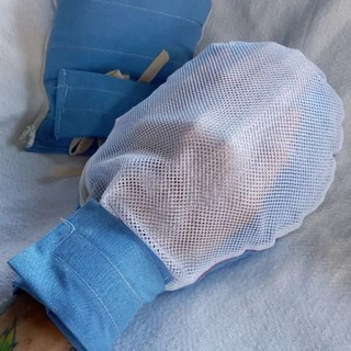 ถุงมือป้องกันผู้ป่วยดึงสาย ขายเป็นคู่ ข้างซ้าย-ข้างขวา (สีฟ้า)