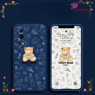 เคส Redmi 9T 8A 9A 9C เคสโทรศัพท์ ซิลิโคน TPU นิ่ม เรียบง่าย การ์ตูนหมี ขอบตรง เคสป้องกัน