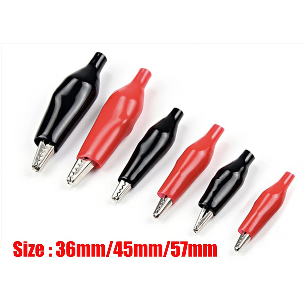 คลิปหนีบสายไฟปากจระเข้ คละสี จำนวน 10 เส้น Cable Wire Crocodile Clips 50cm