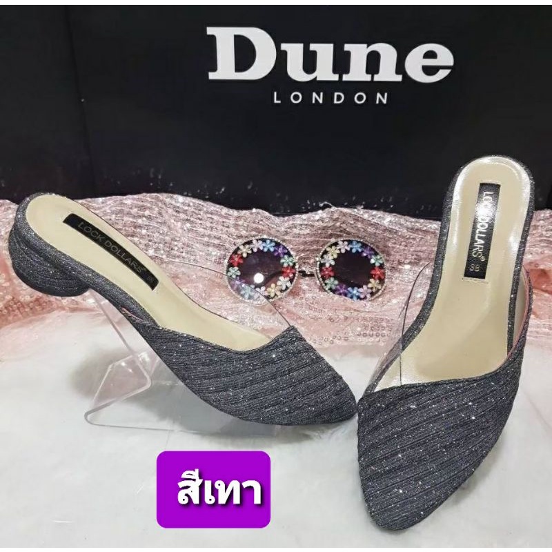 รองเท้าเปิดส้น ฺSize 36 - 45  Bigsize Dune แบบส้นกลม สูง 1 นิ้วคะ เนื้อกริสเตอร์ วิ้งวิ้ง ใส่สวย น่ารักมาก ๆ คะ