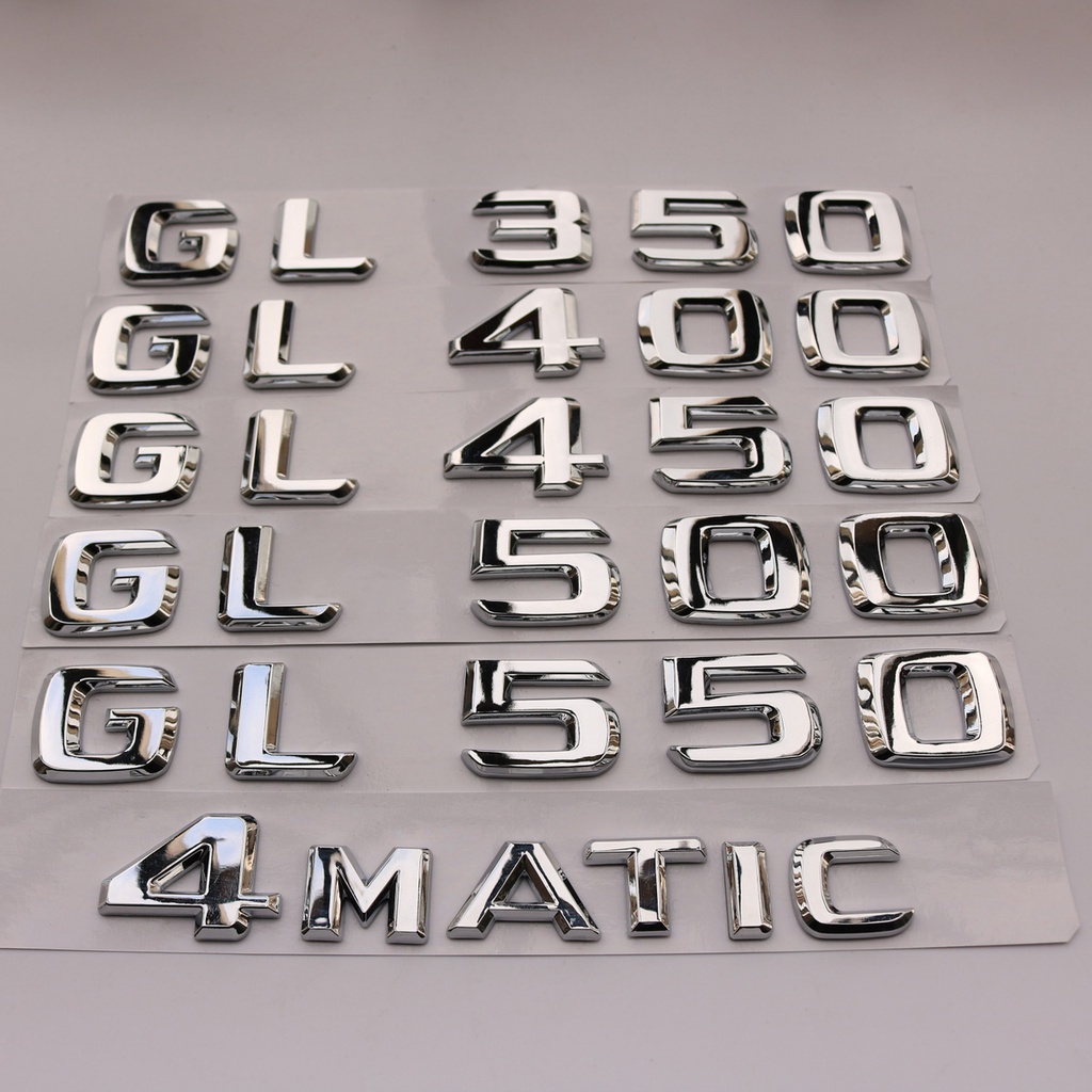 เก่า Mercedes-Benz GL-Class GL350 GL400 GL450 GL500 GL550 Wordmark โลโก้รถดิจิตอลโลโก้หาง