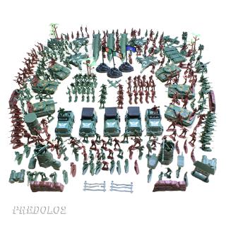 [PREDOLO2] Plastic Military Playset, 307pcs 4cm Soldier Army Men Figures in Storage Bag