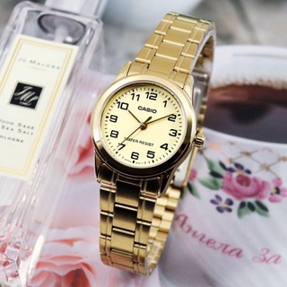 นาฬิกา Casio รุ่น LTP-V001G-9B นาฬิกาข้อมือผู้หญิงสายสเตนเลส สีทอง - ของแท้ 100% รับประกันสินค้า 1 ปีเต็ม