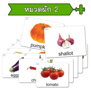 แฟลชการ์ด หมวดผัก2 บัตรคำ แนวการสอนเดียวกับ ชิจิดะ เฮกุรุ